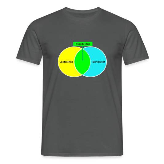 Lekfullhet, Seriositet, Flexibilitet (T-shirt, herr) - charcoal grey